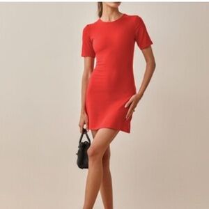 Reformation Kendy Dress (Tomato) Size S